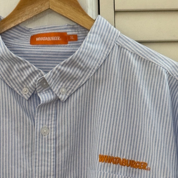 Whataburger Striped Button Down Manager Uniform Shirt XL - Picture 3 of 10